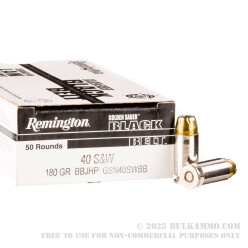 50 Rounds of .40 S&W Ammo by Remington - 180gr JHP