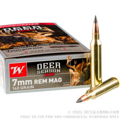 20 Rounds of 7mm Rem Mag Ammo by Winchester Deer Season XP - 140gr Extreme Point