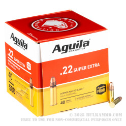 500 Rounds of .22 LR Ammo by Aguila - 40gr CPRN