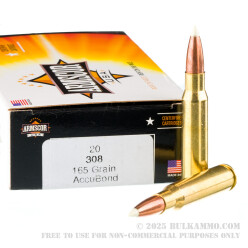 200 Rounds of .308 Win Ammo by Armscor USA - 165gr AccuBond