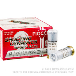 250 Rounds of 12ga Ammo by Fiocchi - 1 1/8 ounce #7 1/2 shot