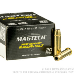 20 Rounds of .38 Spl Ammo by Magtech - 125gr JHP