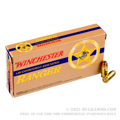 50 Rounds of .40 S&W Ammo by Winchester Ranger - 180gr FMJ