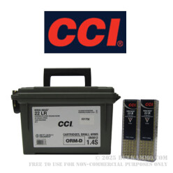 1600 Rounds of .22 LR Ammo by CCI - 40gr CPRN in Reusable Case
