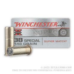 500 Rounds of .38 Spl Ammo by Winchester Super-X - 148gr Wadcutter