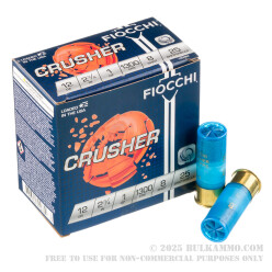 25 Rounds of 12ga Ammo by Fiocchi Crusher - 1 ounce #8 Shot