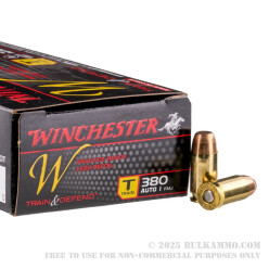 50 Rounds of .380 ACP Ammo by Winchester Train & Defend - 95gr FMJ