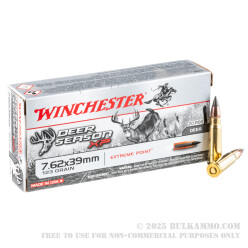 20 Rounds of 7.62x39mm Ammo by Winchester Deer Season XP - 123gr XP