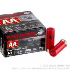 25 Rounds of 12ga Ammo by Winchester AA - 1 1/8 ounce #7 1/2 shot