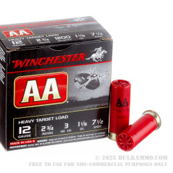 25 Rounds of 12ga Ammo by Winchester AA - 1 1/8 ounce #7 1/2 shot