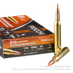 20 Rounds of .270 Win Ammo by Fiocchi Extrema - 150gr SST