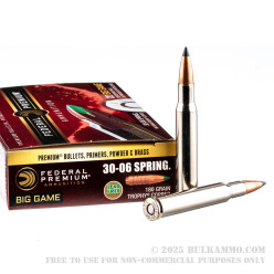 20 Rounds of 30-06 Springfield Ammo by Federal Vital-Shok - 180gr Trophy Copper Polymer Tipped