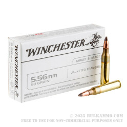 20 Rounds of 5.56x45 Ammo by Winchester - 50 gr Frangible