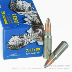 500  Rounds of 7.62x39mm Ammo by Silver Bear - 125gr SP