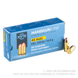 50 Rounds of .45 ACP Ammo by Prvi Partizan - 230gr FMJ