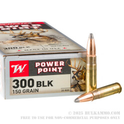 20 Rounds of .300 AAC Blackout Ammo by Winchester Super-X - 150gr SP