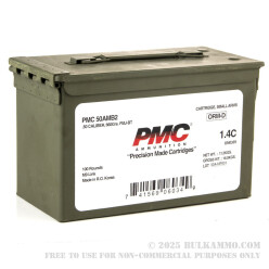 100 Rounds of .50 BMG Ammo by PMC Linked in Ammo Can - 660 gr FMJBT