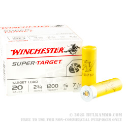 250 Rounds of 20ga Ammo by Winchester - 7/8 ounce #7 1/2 shot