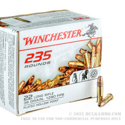 235 Rounds of .22 LR Ammo by Winchester - 36gr CPHP