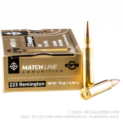 1000 Rounds of .223 Ammo by Prvi Partizan Match - 75gr HPBT