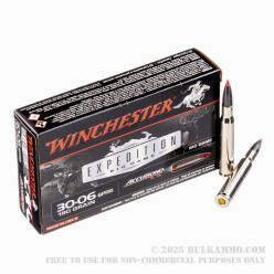 20 Rounds of 30-06 Springfield Ammo by Winchester AccuBond CT - 180gr Polymer Tipped