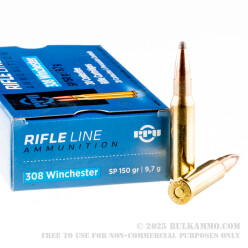 20 Rounds of .308 Win Ammo by Prvi Partizan - 150gr SP