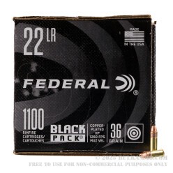 4400 Rounds of .22 LR Ammo by Federal Black Pack - 36gr CPHP