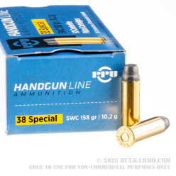 50 Rounds of .38 Special Ammo by Prvi Partizan - 158gr Semi-Wadcutter