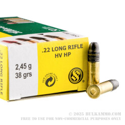 50 Rounds of .22 LR Ammo by Sellier & Bellot - 38gr HP