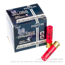 250 Rounds of 28ga Ammo by Fiocchi - 3/4 ounce #7 1/2 Shot