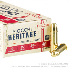 50 Rounds of .32S&W Long Ammo by Fiocchi - 97 gr FMJ