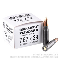 20 Rounds of 7.62x39mm Ammo by Red Army Standard - 122gr FMJ