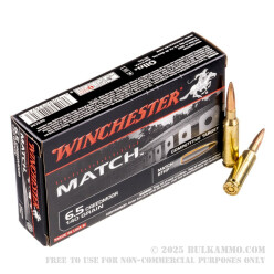 20 Rounds of 6.5 mm Creedmoor Ammo by Winchester Match - 140gr HPBT