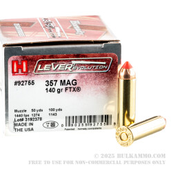 250 Rounds of .357 Mag Ammo by Hornady - 140gr FTX