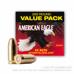 250 Rounds of .45 ACP Ammo by Federal - 230gr FMJ