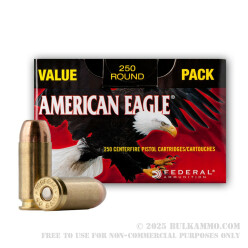 250 Rounds of .40 S&W Ammo by Federal - 180gr FMJ