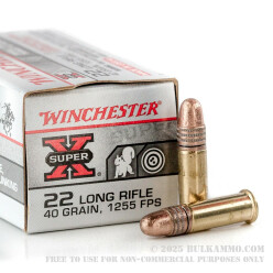 50 Rounds of .22 LR Ammo by Winchester Super-X - 40gr LRN