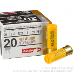 25 Rounds of 20ga Ammo by Aguila - 1 ounce #2 Buck