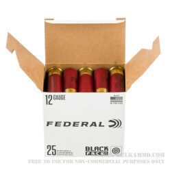 75 Rounds of 12ga Ammo by Federal Black Pack - 9 pellet 00 buckshot