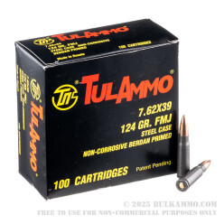 1000 Rounds of 7.62x39mm Ammo by Tula - 124gr FMJ