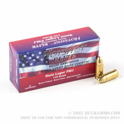 50 Rounds of 9mm Ammo by Hotshot Elite - 115gr FMJ