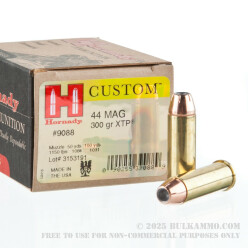 200 Rounds of .44 Mag Ammo by Hornady Custom - 300gr XTP