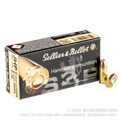 50 Rounds of 9mm Ammo by Sellier & Bellot - 124gr JHP