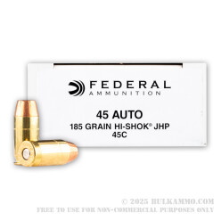 500 Rounds of .45 ACP Ammo by Federal Personal Defense - 185gr JHP