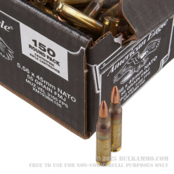 150 Rounds of 5.56x45 Ammo by Federal American Eagle -  55 Grain FMJ