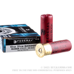 5 Rounds of 12ga Ammo by Federal -  000 Buck