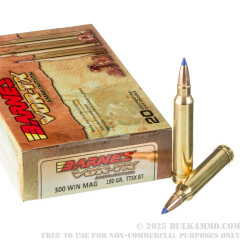 20 Rounds of .300 Win Mag Ammo by Barnes VOR-TX Polymer Tip - 180gr TTSX