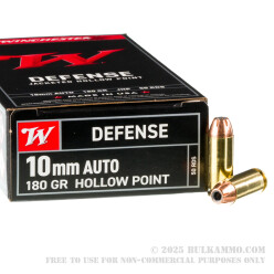 500 Rounds of 10mm Ammo by Winchester W Defense - 180gr JHP