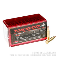 50 Rounds of .17HMR Ammo by Winchester Non-Toxic - 15.5gr Polymer Tipped