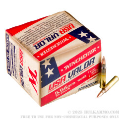 1250 Rounds of 5.56x45 Ammo by Winchester USA VALOR - 55gr FMJ M193